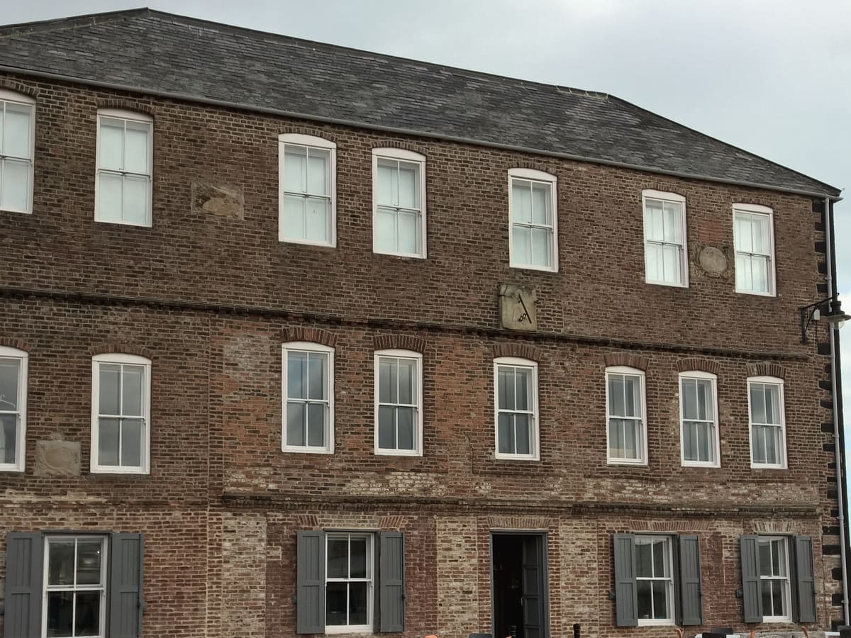 The Old Low Light at North Shields, a plain three-storey Georgian brick building on the Fish Quay